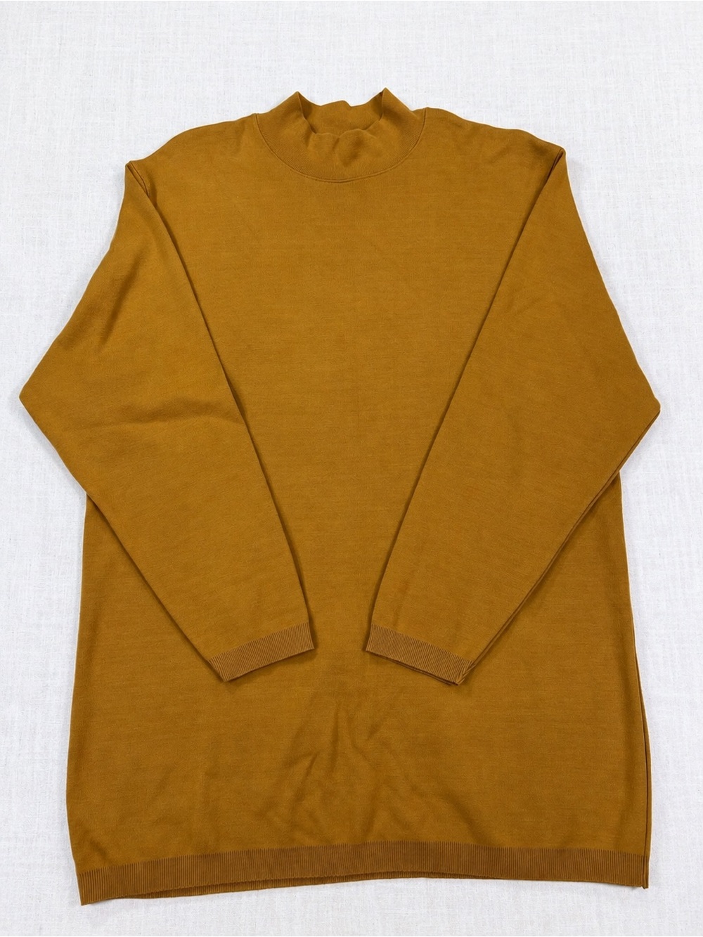 Liz Claiborne Liz & Co Women’s Mock Neck Sweater Golden Ochre 100% Cotton Size M - Picture 3 of 7